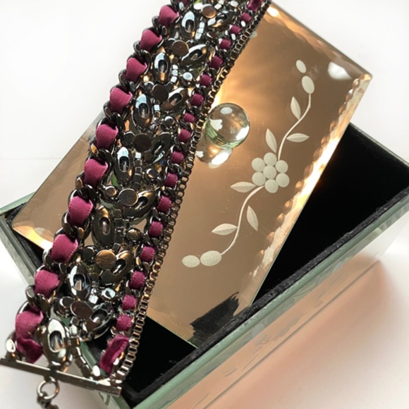 ANTHROPOLOGIE Velvet & Rhinestone Bracelet - Picture 3 of 4